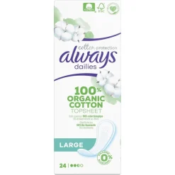 Always Dailies Cotton Large Inlegkruisjes