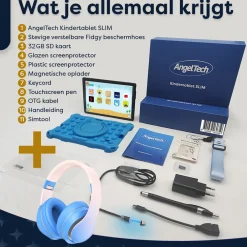 AngelTech Kinderpakket SLIM - Kindertablet + Kinderkoptelefoon