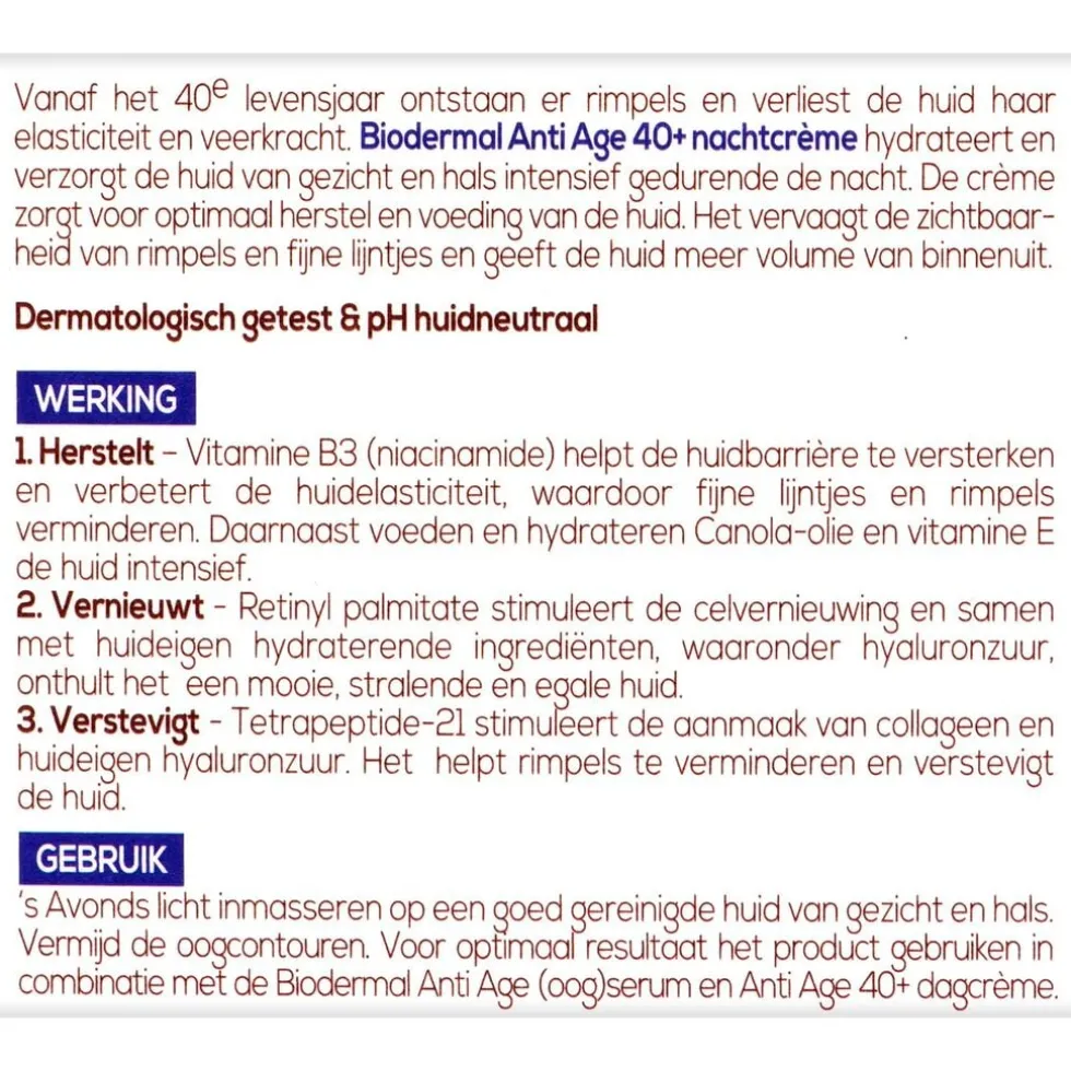 Biodermal Anti Age 40+ Nachtcrème