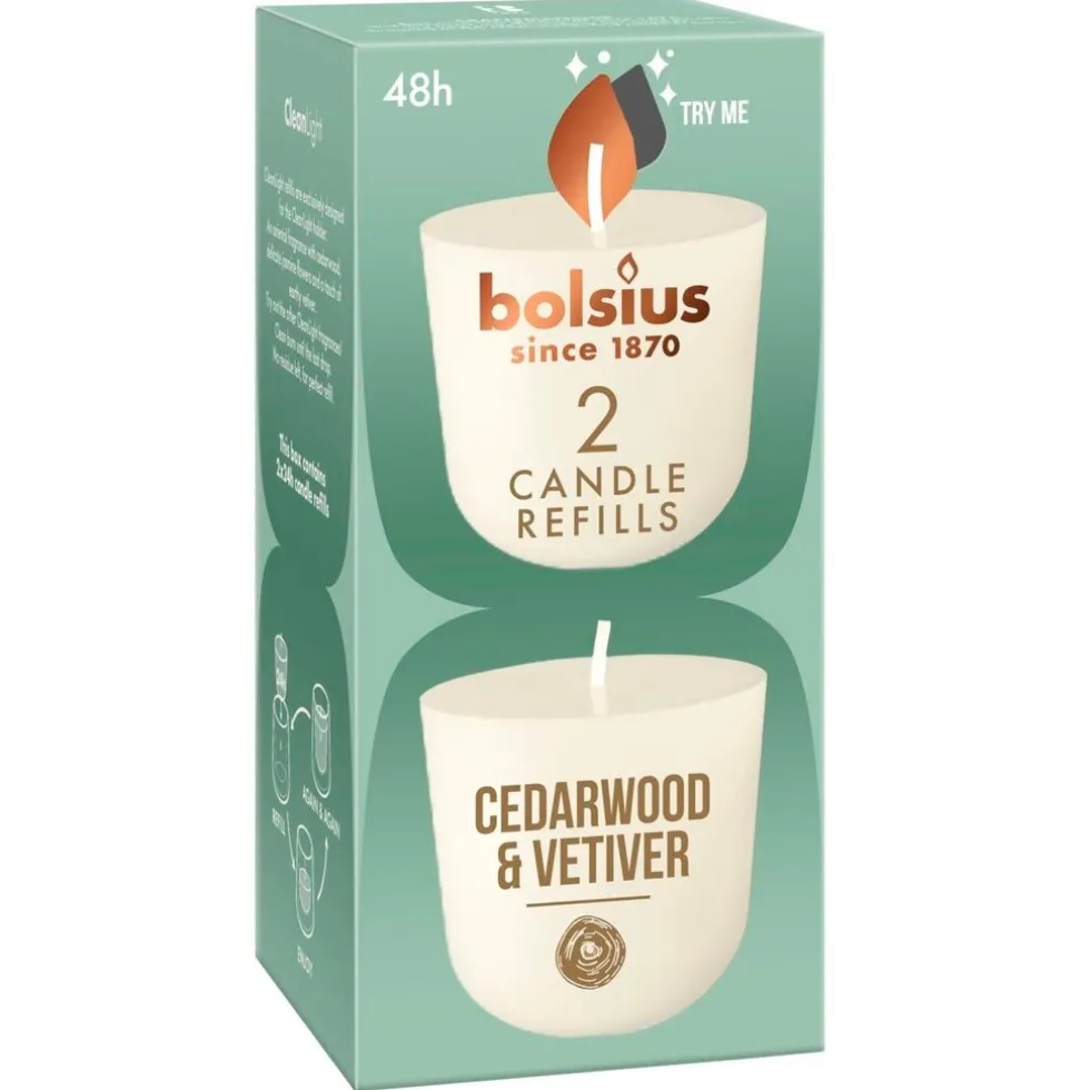 Bolsius Clean Light Cederwood Navulling