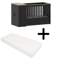 Born Lucky Combi Ledikant Memphis Eiken Met Matras