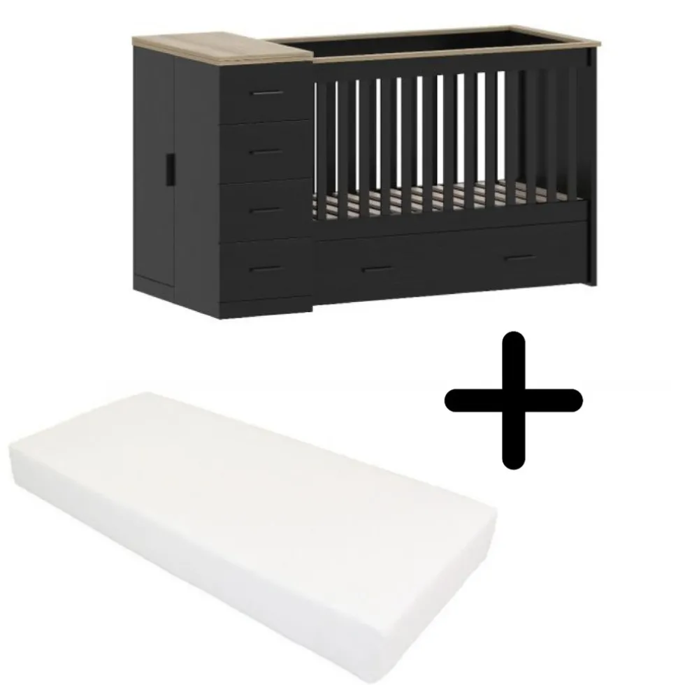 Born Lucky Combi Ledikant Memphis Eiken Met Matras