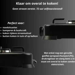 Brock Electronics draagbaar 1 pits gasfornuis camping kookstel