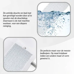 Buxibo Antislip Douchemat Badmat met Zuignappen voor Bad Douche Badkamer