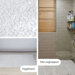Buxibo Antislip Douchemat Badmat met Zuignappen voor Bad Douche Badkamer