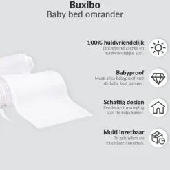 Buxibo Baby Bed Omrander Bedbumper Hoofdbeschermer Set van 2