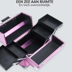 Confibel Opvouwbare Cosmetica Koffer 5 Opbergvakken Beauty Case