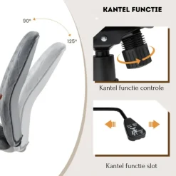 Costway Fluwelen Vintage Bureaustoel Met Kantelbare Rugleuning