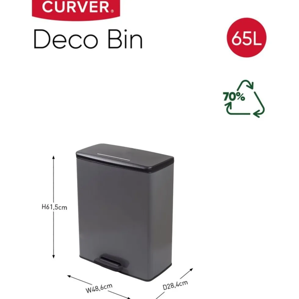 Curver Decobin Prullenbak 65L