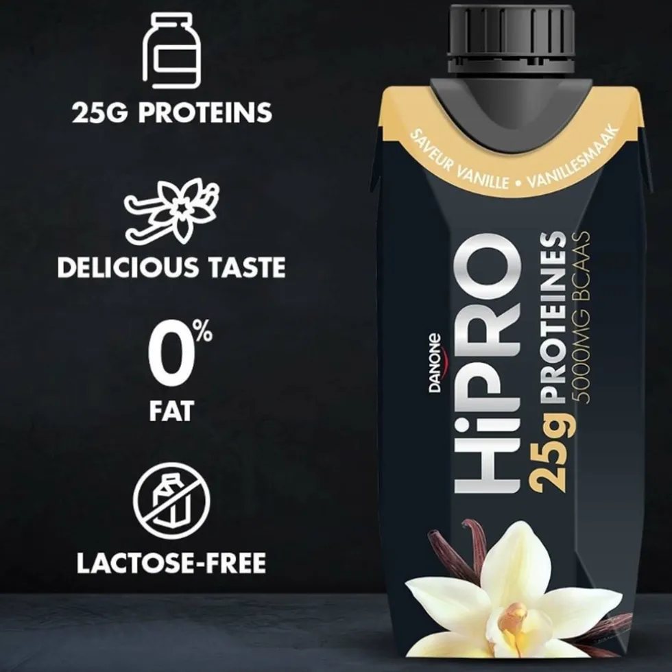 DANONE HiPRO Vanille Proteïneshake Voordeelverpakking 24 x 330ml