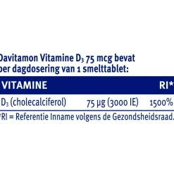Davitamon Vitamine D3 75mcg Smelttabletten