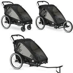 Deryan Fietskar V2 Wandelwagen en hardloopkinderwagen 2 persoons