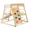 Deryan Luxe Houten Speelklimrek Met Glijbaan Klimwand En Accessoires