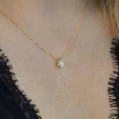 Di Lusso 14K Gouden Collier met hanger – 0.40 ct Lab Grown Diamant