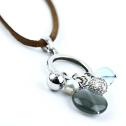 Di Lusso Suèdine collier met zilveren hanger