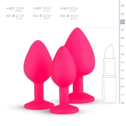 EasyToys Siliconen Buttplug Set met Diamant