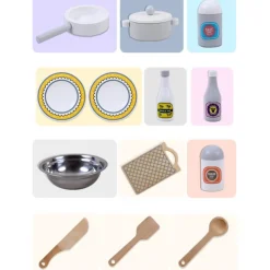 Eco Toys Grijs Moderne Houten Kinderkeuken