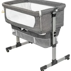 Eco Baby Donkergrijs Wieg Aan Bed