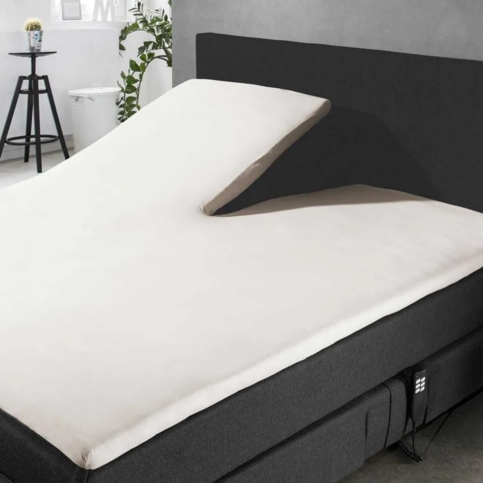 Elegance Splittopper Hoeslaken Jersey Katoen Stretch - ivoor 180x200cm