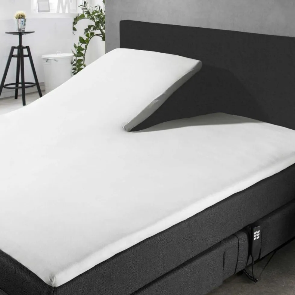 Elegance Splittopper Hoeslaken Jersey Katoen Stretch - wit 180x210/220cm