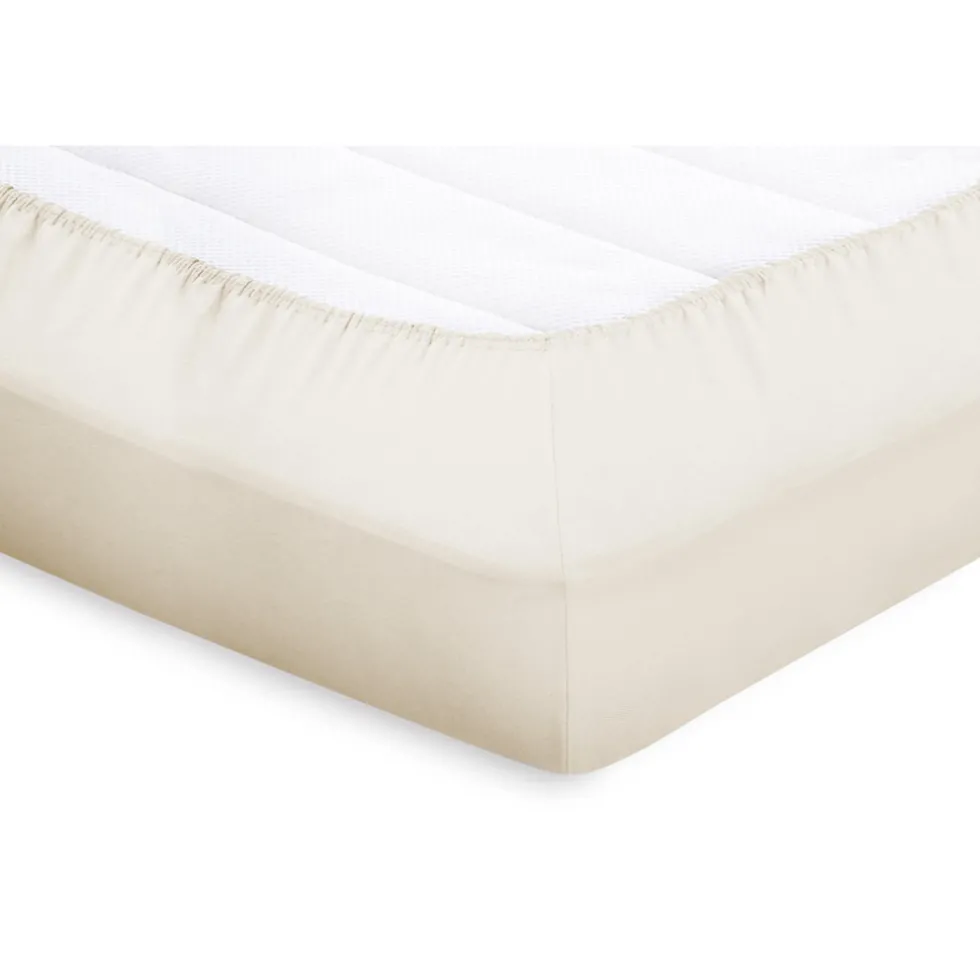 Elegance Splittopper Hoeslaken Perkal Katoen - ivoor 180x210/220cm