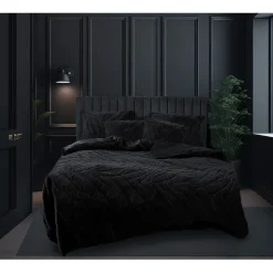 Eleganzzz Dekbedovertrek Jacquard Rabbit Fur - black 200x200/220cm