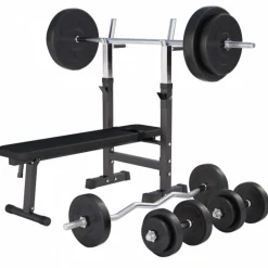 Gorilla Sports Halterbank met halterset
