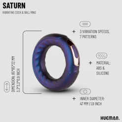 Hueman Saturn Vibrerende Cock/Ball Ring