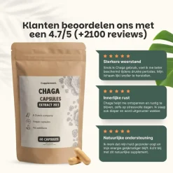 20% korting | Cupplement Chaga Extract Capsules 400mg