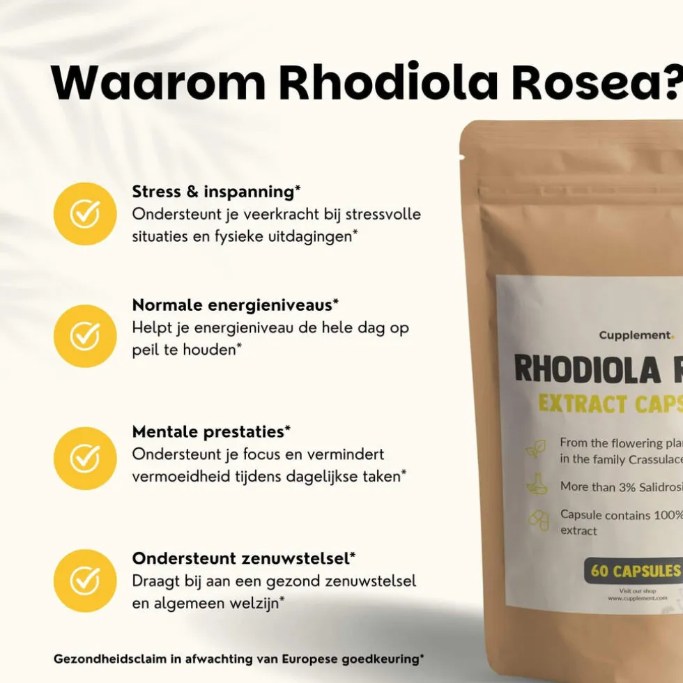 30% korting | Cupplement Combideal Rhodiola Rosea Capsules 500 mg