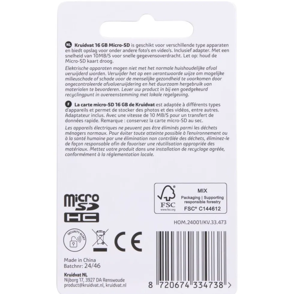 Kruidvat 16GB Micro SD-kaart