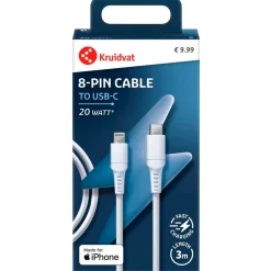 Kruidvat 20W Dual USB-C-naar-8-pin Kabel