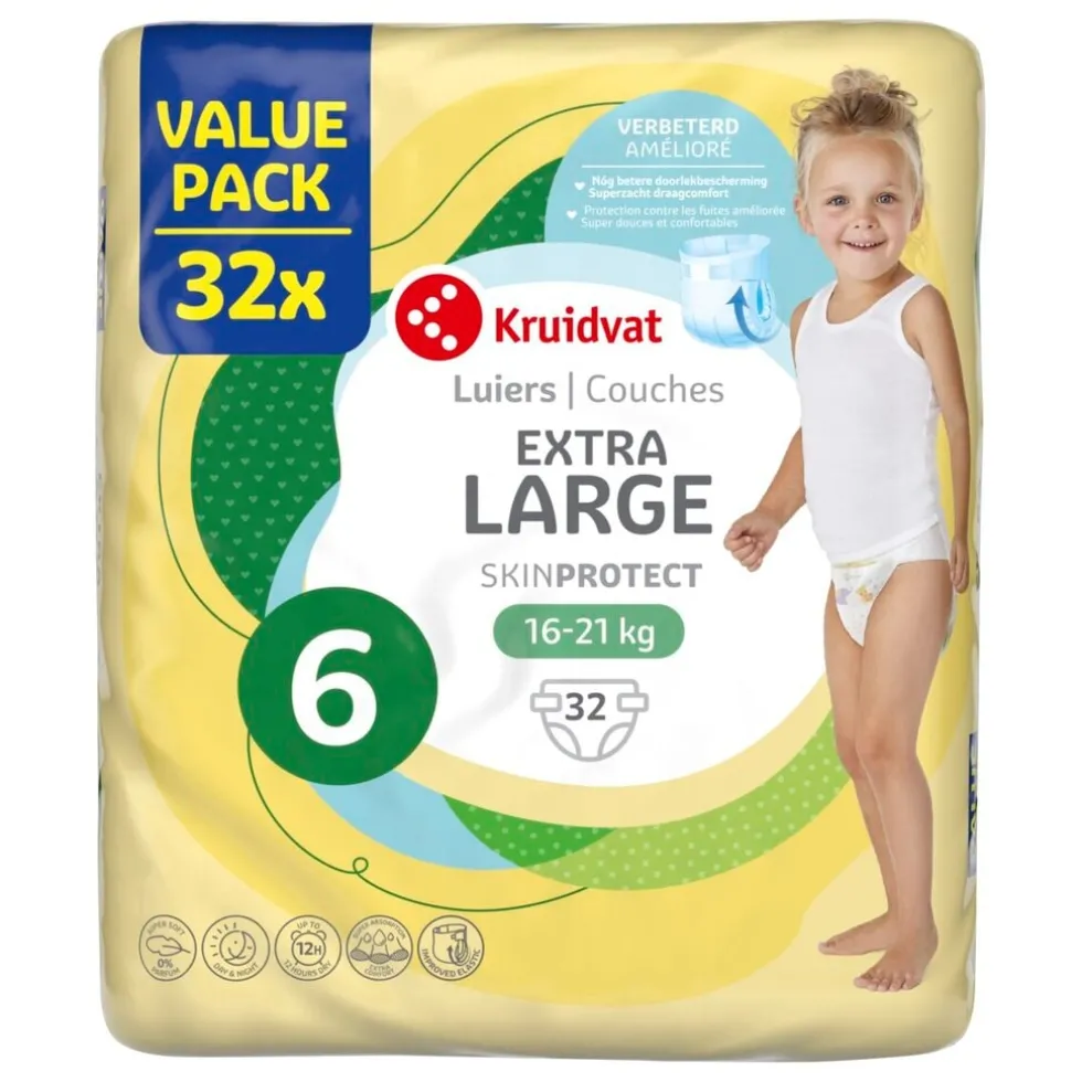 Kruidvat Extra Large Maat 6 Luiers Valuepack