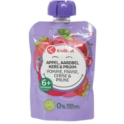 Kruidvat 6+M Bio Appel, Aardbei, Kers en Pruim Knijpzakje