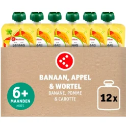 Kruidvat 6+M Bio Banaan met Appel en Wortel Knijpzakje