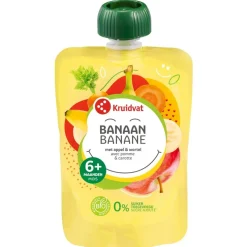 Kruidvat 6+M Bio Banaan met Appel en Wortel Knijpzakje