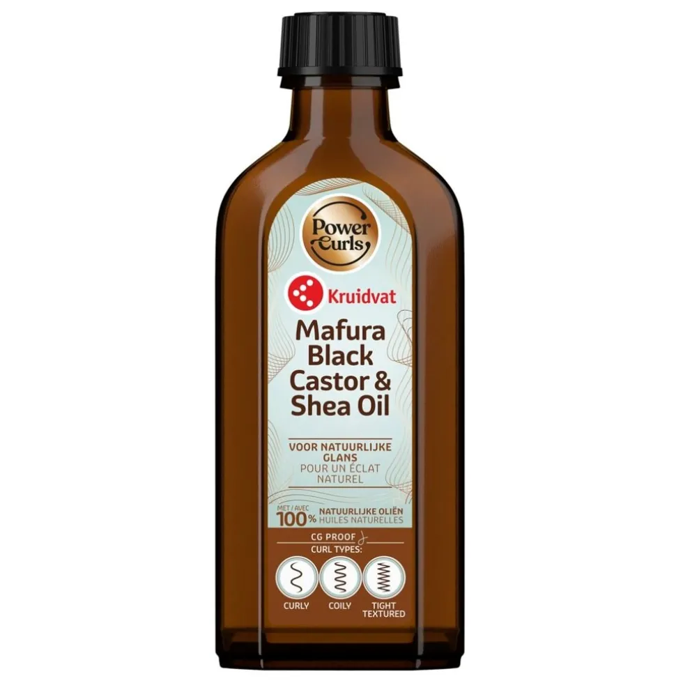 Kruidvat Power Curls Mafura Black Castor & Shea Oil Haarolie