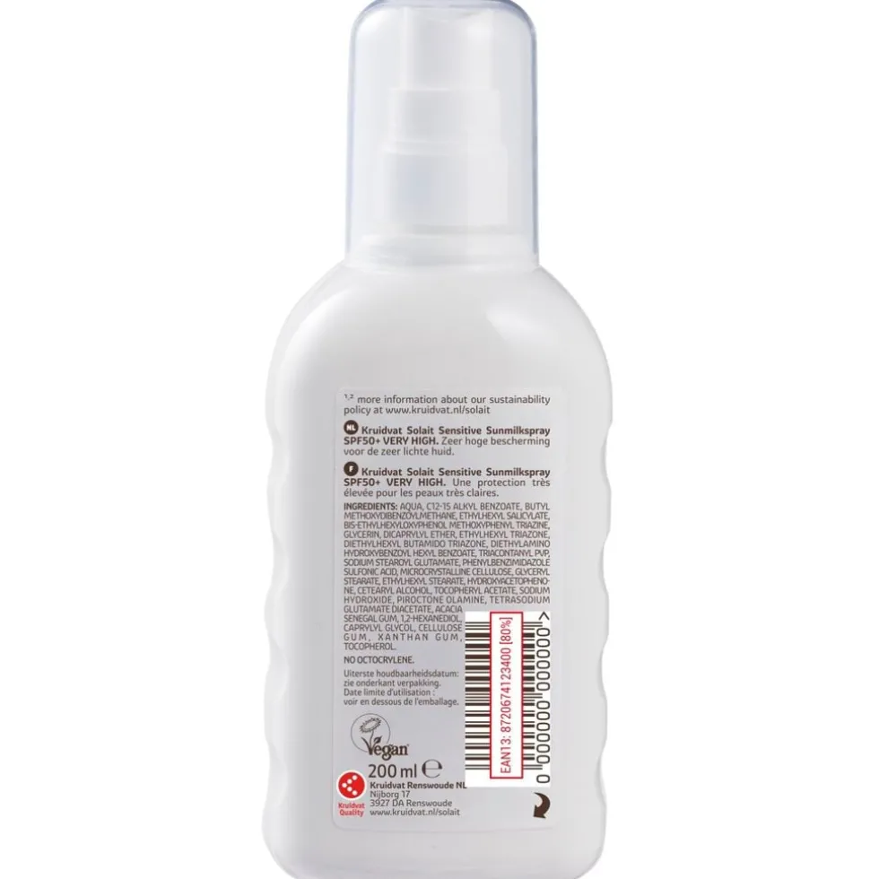 Kruidvat Solait Sensitive SPF50+ Sunspray