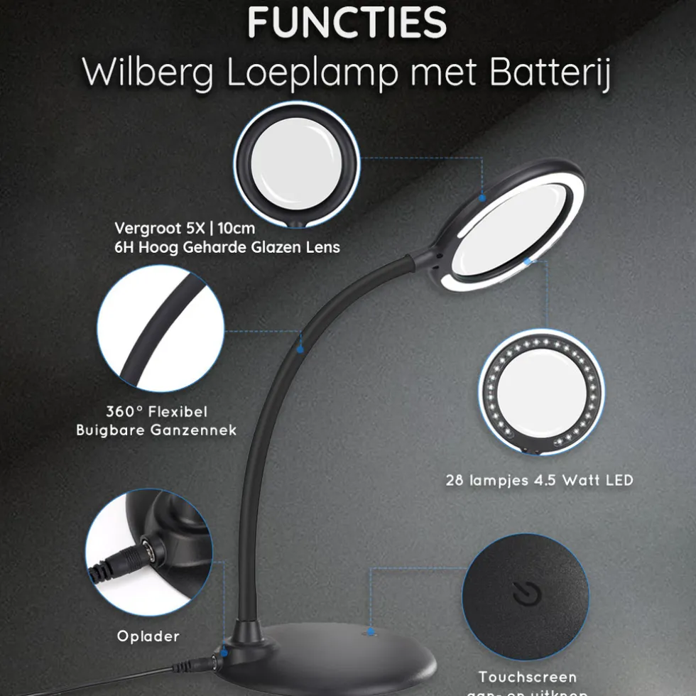 Loeplamp met LED Verlichting Oplaadbaar