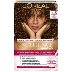 L'Oréal Paris Excellence Crème 4.3 Midden Goudbruin Haarkleuring