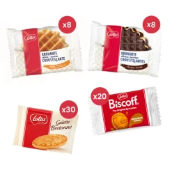 Lotus Krokante wafels, Bretons Botergaletje, gevuld speculooscrème
