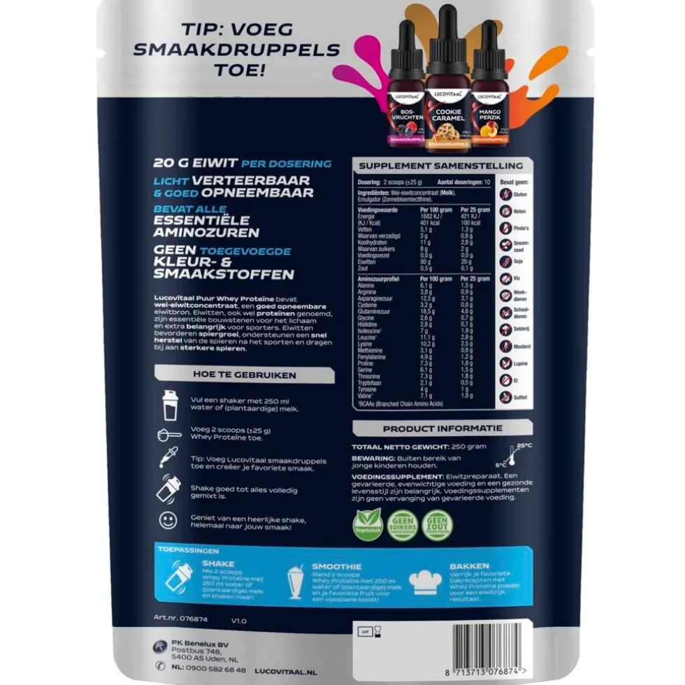 Lucovitaal Puur Whey Proteïnepoeder