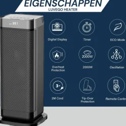 Luvego Elektrische Kachel Zwart