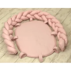 MamaLoes Amy Pure Roze 2-in-1 Babynest en Braided Bedbumper