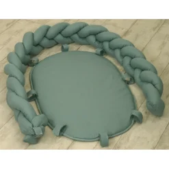 MamaLoes Amy Pure Stonegreen 2-in-1 Babynest en Braided Bedbumper