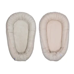 MamaLoes Velours Rib Beige Omkeerbaar Babynest
