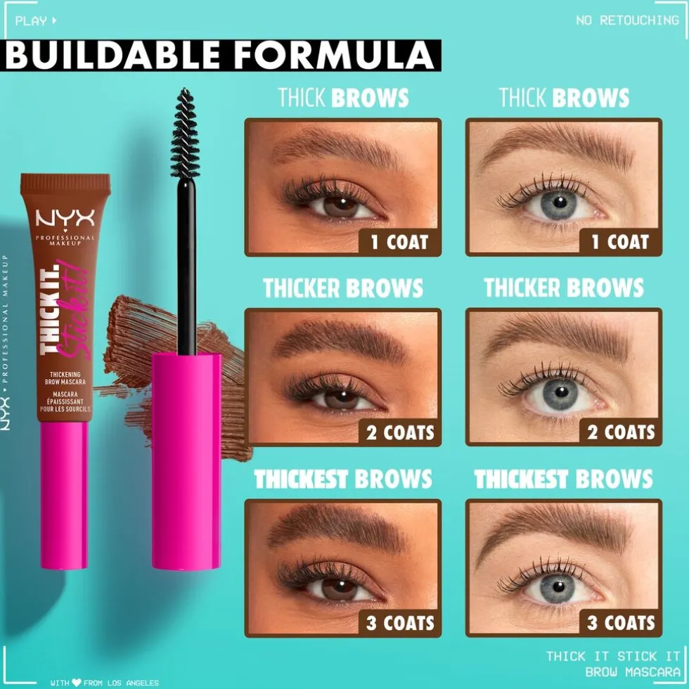 NYX Professional Makeup Thick It. Stick It! Cool Ash Brown Brow Mascara