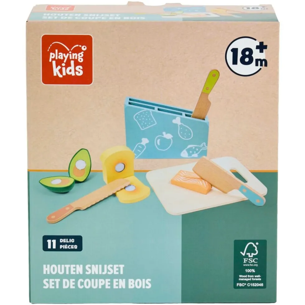 Playing Kids Houten Snijset