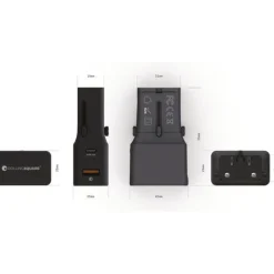 Rolling Square Pocket Travel Adapter Wereldstekker - Zwart
