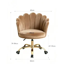 Russle Velvet Schelp Bureaustoel
